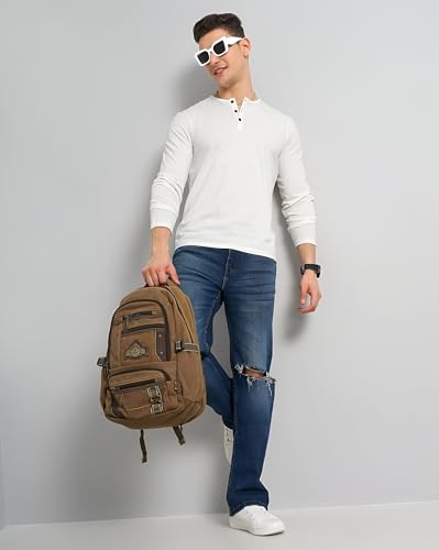 Image of LAZYCHUNKS Luxury Men's Full Sleeve Henley T-Shirt - Soft, Breathable, Stylish (Men's Henley T-Shirt), Great for Party and Casual wear