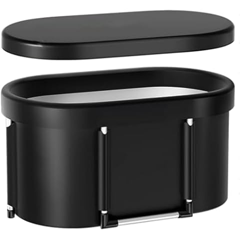 126 Gal Large Oval Ice Bath Tub for Athletes XL Portable Cold Plunge Tub with Cover Multiple Layered Outdoor Cold Plunge for Recovery, Capacity for Cold Water Therapy Ice Baths at Home Outdoor Gym Cover
