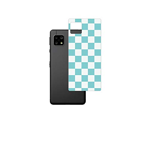 ClearView SHARP AQUOS sense4/sense4 lite/sense4 basic 用 背面保護フィルム 和柄プリント 市松模様 水色