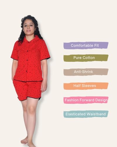 Image of Pure Cotton Half Sleeves Printed T-Shirt & Shorts Set Set | Shorts Set for Kids | Clothing Set for Kids | Summer Set for Kids | Kids Nightwear Multicolor and Sizes