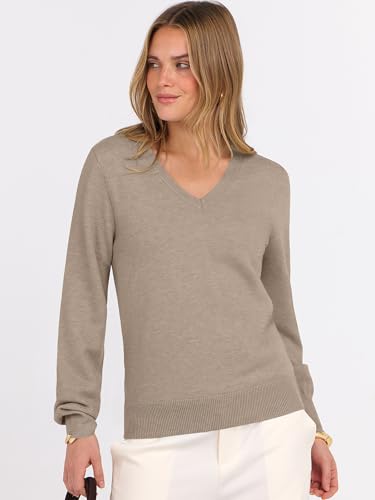 Image of ANRABESS Women's Long Sleeve V Neck Basic Sweaters | Classic Pullover Tops,Soft Loose,Business Casual Work,Travel Vacation,All Day Wear,Fall Spring Outfits,Winter Layer Clothing