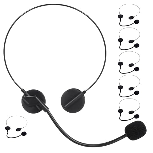 Cabilock 7 Micrófonos Falsos para Disfraz de Cosplay Auriculares de Juguete Micrófono Vintage Accesorios para Fiesta y Carnaval 7 Piezas para Color Negro Ligero