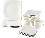 Maxwell & Williams Motion 16 Piece Dinnerware Set, Color Box, White