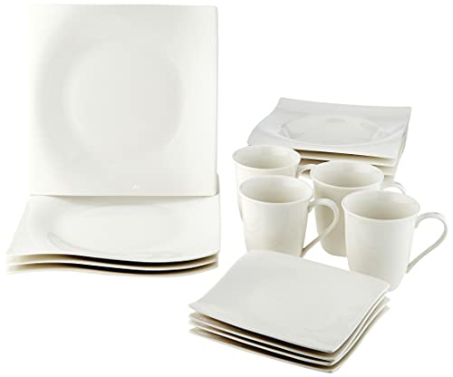 Maxwell & Williams Motion 16 Piece Dinnerware Set, Color Box, White