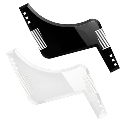BDEPSTR Peigne Barbe,2 Pièces Brosse a Barbe,Beard Shaping Template Tool Comb,Peigne Sculptant Barbes Taillee et Entretenue, Accessoire de Rasage et...