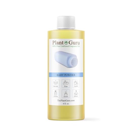 Baby Powder Fragrance Oil 4 fl. oz. Scented Oil for DIY Soap Making, Candles, Bath Bombs, Body Butters. Used in Aromatherapy Diffusers, Burners and Warmers. Great Addition to Lotions and Creams.