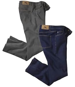 ATLAS FOR MEN - Lot de 2 Jeans Regular Stretch Confort - 48