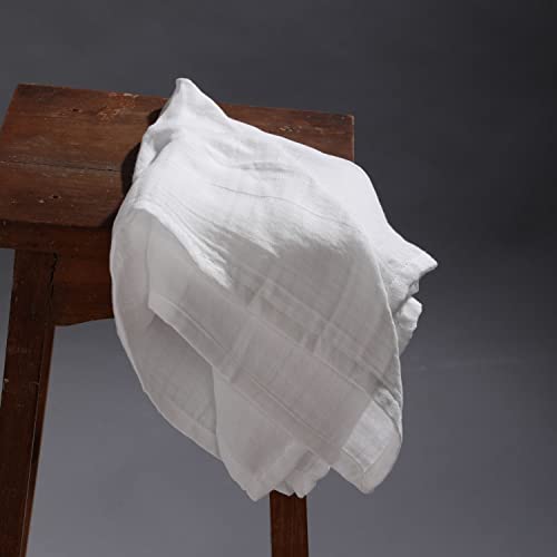 Image of Haber Traditional Indian Muslin Baby Wash Towel for Baby Care Soft and Absorbent, Baby Wipes, Face-Wash, Body Wipe, Napkins (White),5 Count
