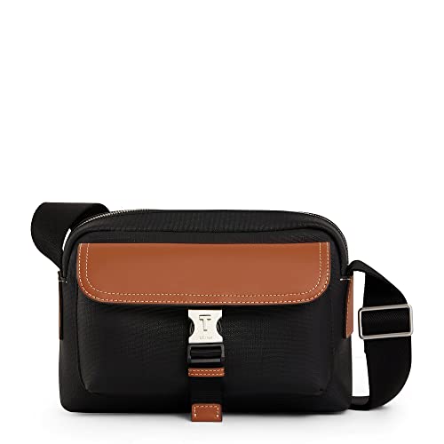 Le Tanneur, Bolso bandolera pequeño, bolso de lona revestida, Maurice, mujer, hombre, bolsillo con solapa frontal, bolsillo con cremallera trasera, 2 bolsillos interiores, bandolera ajustable, cierre