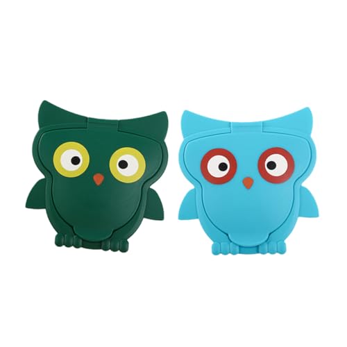 HOOTNEE Tapas para Toallitas Húmedas Infantiles Reutilizables 2 Unidades Diseño de Búho Colores Azul y Verde Tapa Portátil para Mantener Frescura y Uso Práctico Casa y Viaje