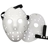 YOMINY 2 Pack Halloween Full Face Mask White Jason Costume Mask Dance Cosplay DIY Masquerade Party Mask Prop Horror Hockey
