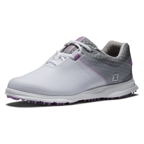 FootJoy Women's Pro|SL Sport Previous Season Style Golf Shoe, White/Lilac, 7.5