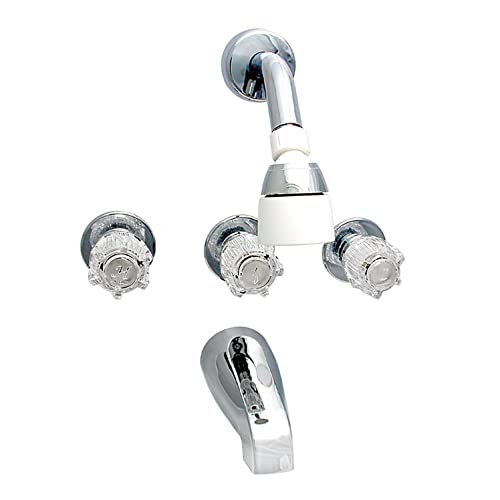 Valterra PF214307 Grifería de ducha y bañera con tres manijas de 8" con kit de ducha - Cromo miniatura 1