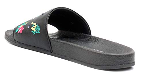Luckers Girls Tropical Flowers Slide Sandals (Twilight black, numeric_7)3