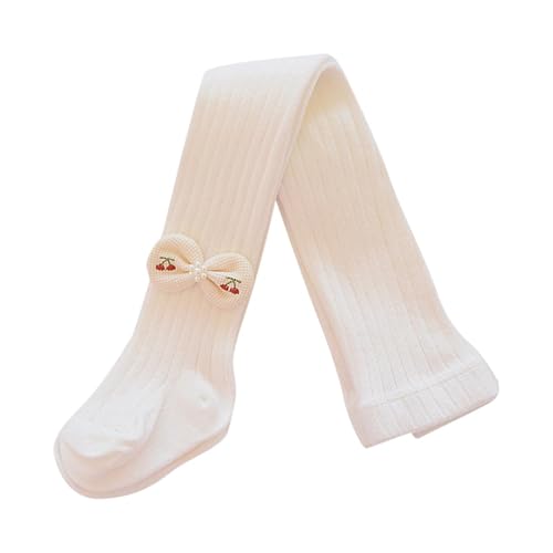 Toddler Baby Girls Cute Cherry Bowknot Tights Knee High Socks Kids Overknee Stretchy Cotton Stockings for 1-12 Years