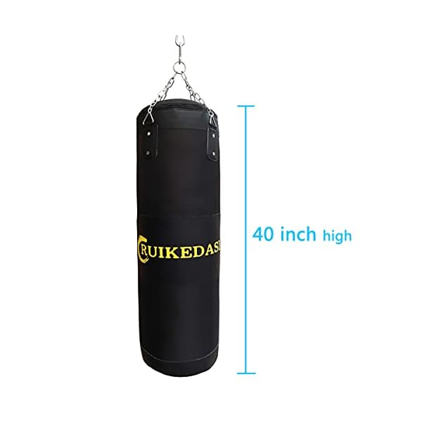 Heavy Punching Bag Set for Adults and Youngster, 40 Inch High Perfect for Kickboxing Boxing Grappling MMA Muay Thai Karate Training Workout, Unfilled Punch Bag