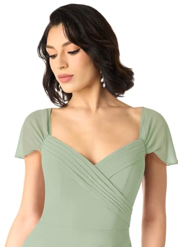 LVNES Elegant Off-Shoulder Crossed Draping V-Neck Dress Wedding Guest Prom Homecoming Formal Long Gown4