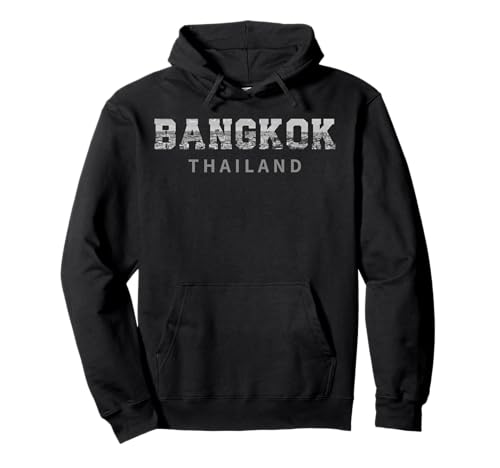 Vintage Bangkok Thailandia iconico Skyline Souvenir Felpa con Cappuccio