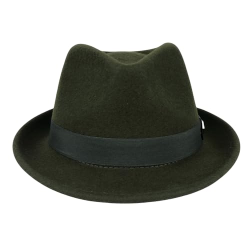 Image of FREEBIRD99 100% Wool Felt Panama Fedora Hat Short Brim Trilby Flat Hat for Men Women