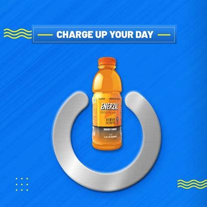 Image of Enerzal Energy Drink Orange Flavour Liquid 400ml (Combo Pack of 12)