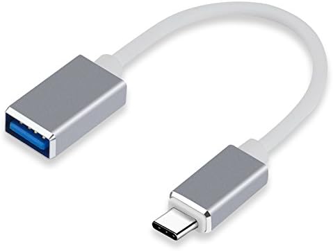 Crelander USB Type C to USB 3.0 Type A Female OTG Adapter Cable for New 12-inch MacBook for MacBook Pro 2016 and Samsung S8/S8 Plus/Note 8 or Nexus 5X/6P and Other Type-C Devices (Space Gray