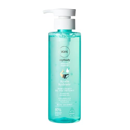 YOPE Gel Doccia Idratante Blue Coconut Hyalu Hydrate, Pelle Secca, 300 ml