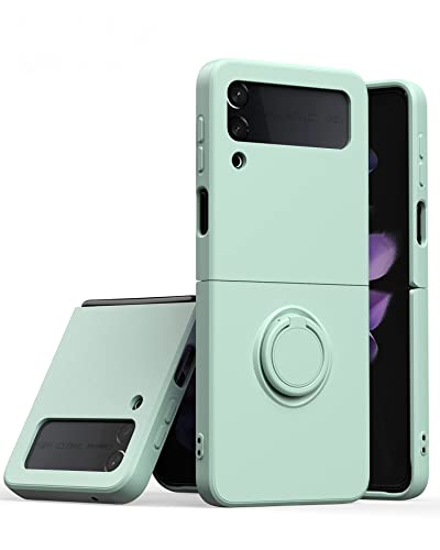 Capa Silicone Premium para Samsung Galaxy Z Flip 3 5G, Capa Capinha com Anel Cover Ring Capa Proteto