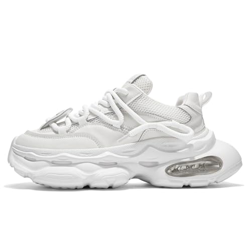 Men's Retro Casual Sneakers All-Season Low Top Dad Shoes Chunky Sole Breathable Comfortable Walking Running Shoes Fashion Athletic Footwear for Daily Wear