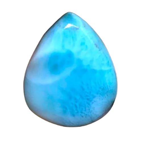 Cabochon en larimar véritable taillé en poire, gemme exclusive pour bijoux haut de gamme