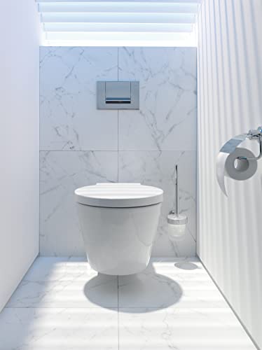 Duravit Toilet seat Starck 1, Soft Close Toilet seat, Urea thermoset Toilet lid, Toilet Cover with Stainless Steel Hinges, White - Image 2