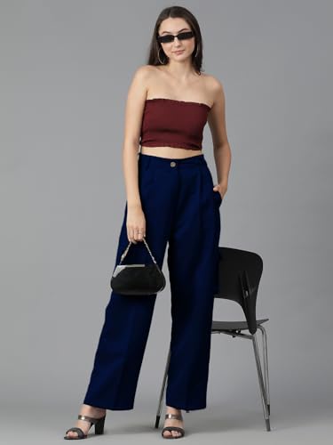 Image of KOTTY Women's High Rise Cotton Blend Relaxed Fit CargoTrousers