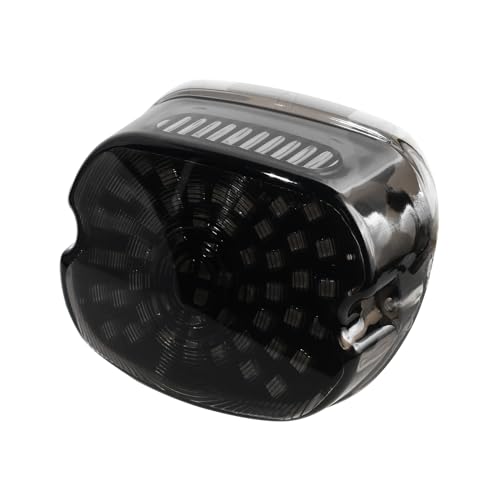 Smoked Motorcycle Tail Light - LED Brake Turn Signal Rear Light Low Profile Lamp Compatible for Harley Dyna Sportster 883 1200 Road King Electra Heritage