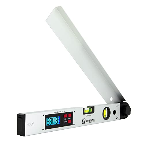 SCHMIDT security Tools Wasserwaage Winkelmesser - Neigungsmesser - LCD-Display - beweglicher Arm - Kombimessgerät - Vertikal&Horizontal-Libelle - Winkelwasserwaage - Messwerkzeug - Steigungmesser