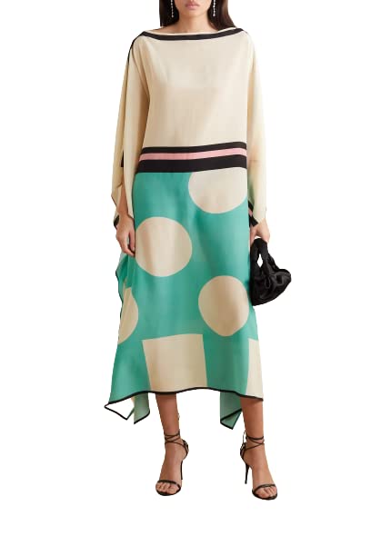 Digital Printed Satin Silk Kaftan for Women Casual Wear,Kurta, Beach wear Kaftan,Luxury Caftan top Regular wear Fancy Dress for Gift Women White