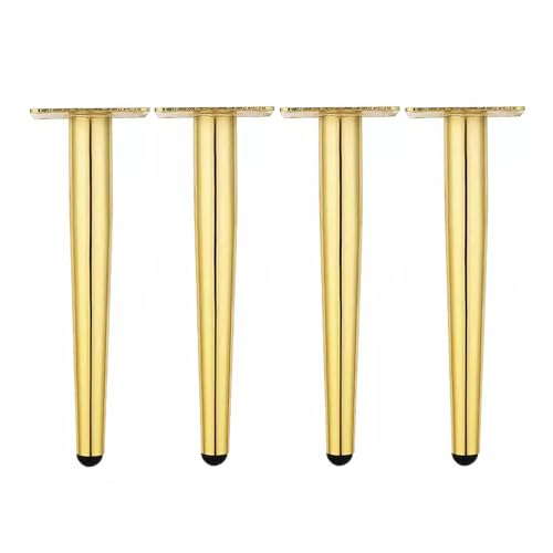 テーブル脚 モダンな金属製家具の脚 高さインチのテーブル脚4本セット 多機能ソファ脚 コーヒーテーブル脚 ダイニングテーブル脚 DIY家具脚 金属製テーブル脚 傾斜スタイル (H 35cm/14in,Vertical-Gold)