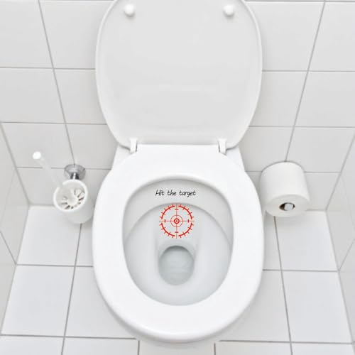 GORGECRAFT 10 Bogen „Hit The Target“ Toilettenaufkleber Zielschieß Urinaufkleber Rote Zielscheibe Mit Ziellinienmuster Pinkeltraining Wasserdichte PVC Aufkleber Für Toilette Töpfchen Urinal Waschräume