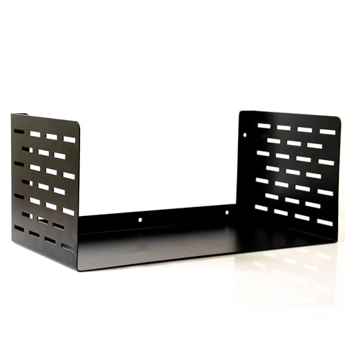Image of Spillbox Metal Shelf|Storage Rack|Multipurpose Metal Rack|Floating Wall Shelves|Bathroom Shelves|CD /DVD Organizer|Heavy-Duty Storage|Bookshelf |Plant Stand|Lohe Ki Almari- U Shape Shelf(Medium,Black)