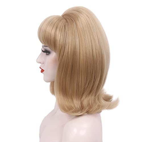STfantasy Beehive 60s Wigs Gothic Wigs for Women Mrs Claus Fancy Dress Costume Cosplay Party Hair (Ash Blonde) - Image 4