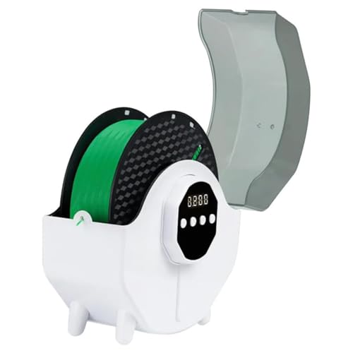 Secador de filamentos con pantalla LED, temperatura y temporizador ajustables para impresión 3D y control de humedad
