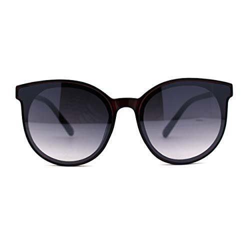 SA106 Womens Inset Lens Horn Rim Round Retro Plastic Sunglasses