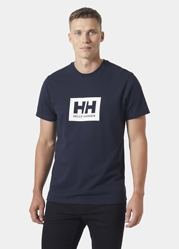Helly Hansen Camiseta HH Box 2.0 para Hombre, Azul Marino, M