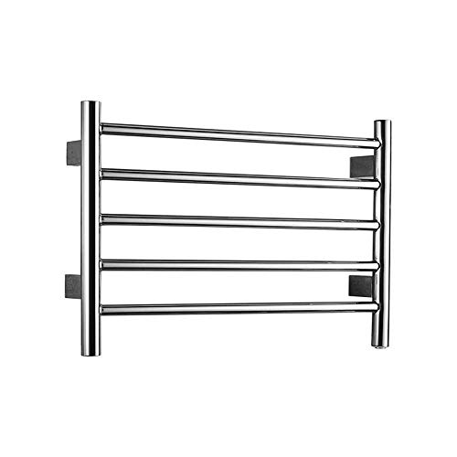 PeNbO Toallero eléctrico montado en la Pared, Calentador de Toallas de 5 Barras, Calentador de Toallas eléctrico de Acero Inoxidable, Calentador de Toallas, Enchufe (Cable Duro) ()