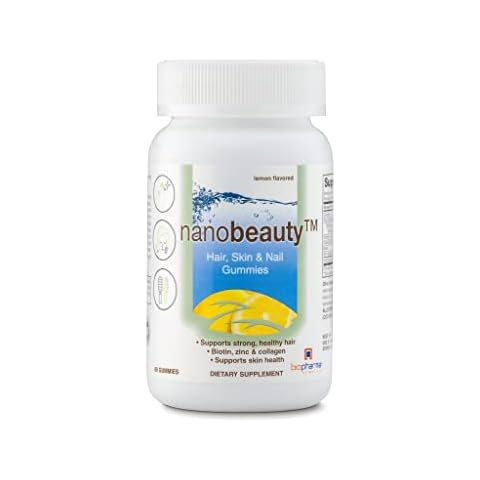 Biopharma Scientific Nanobeauty Gummies | 30 Servings | Hair, Skin & Nails | Vitamin C, Vitamin E, Biotin, Zinc, and Collagen |Lemon Flavor Cover