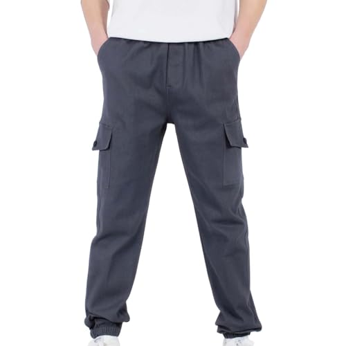 Boys Cargo Pants Stretchable Athletic Trousers for School Active Kids Comfortable Twill Joggers