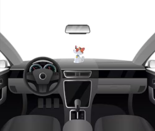 Image of AUGEN Cute Cat White Orange Bobblehead for Car Dashboard, Office Desk & Study Table (Pack of 1)
