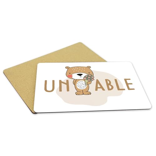 Sets de table souples en liège napperons blancs grand format ours dessin - 5