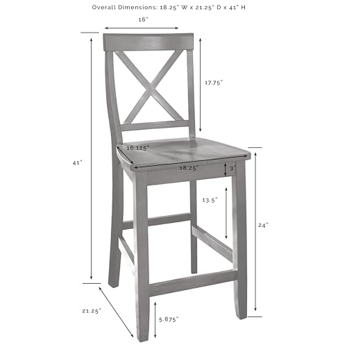 Crosley-Furniture-X-Back-Wood-Counter-Height-Bar-Stools-Set-of-2-Black-24-inch Crosley Furniture X Back Wood Counter Height Bar Stools Set of 2 Black 24 inch