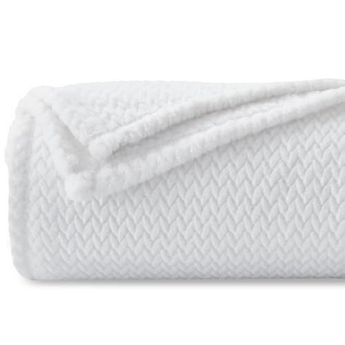 NEWCOSPLAY Super Soft Throw Blanket White Premium Silky Flannel Fleece...