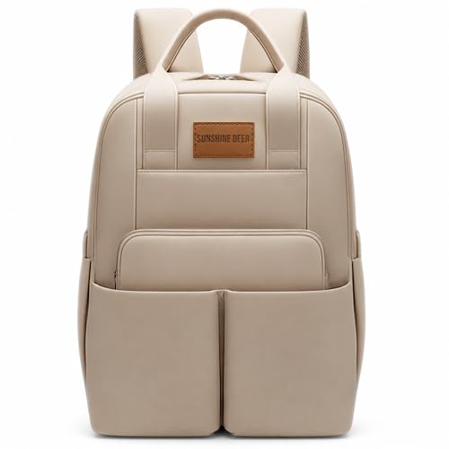 Mochila Bolsa Maternidade Impermeável Multifuncional para Mamãe Gestante Bolsos para Mamadeira Alças para Carrinho de Bebê e Porta Lenço Umedecido - CODATECH (BEGE)