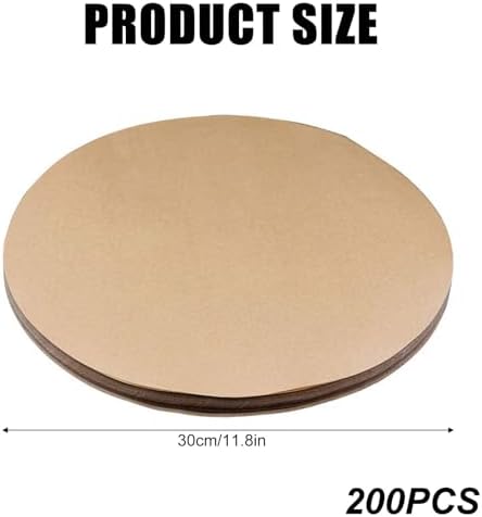 200 Stück Antihaft-Backpapier Rund, Ø30cm, Hitzebeständig, Umweltfreundlich, Braun